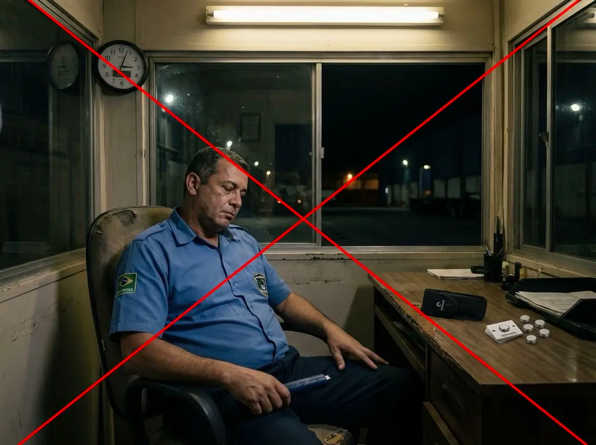 Falha operacional: vigilante dormindo em serviço — risco contratual e de auditoria