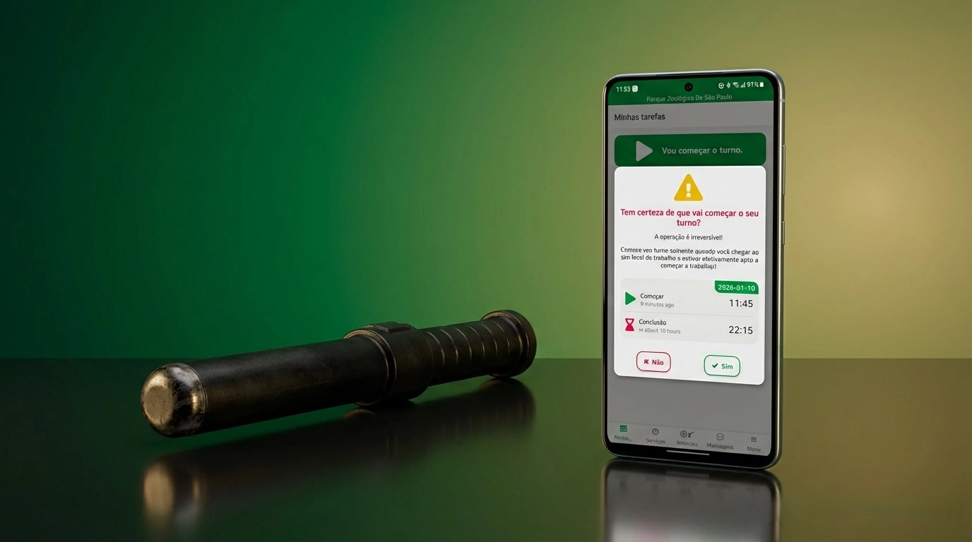 Bastão de ronda em transição para um sistema digital móvel no Brasil